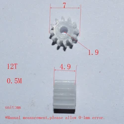 10/100pc 12T 2mm hole plastic gear 0.5M dron rc car plane robot kids toys for boys diy baby accessories montessori GP122A