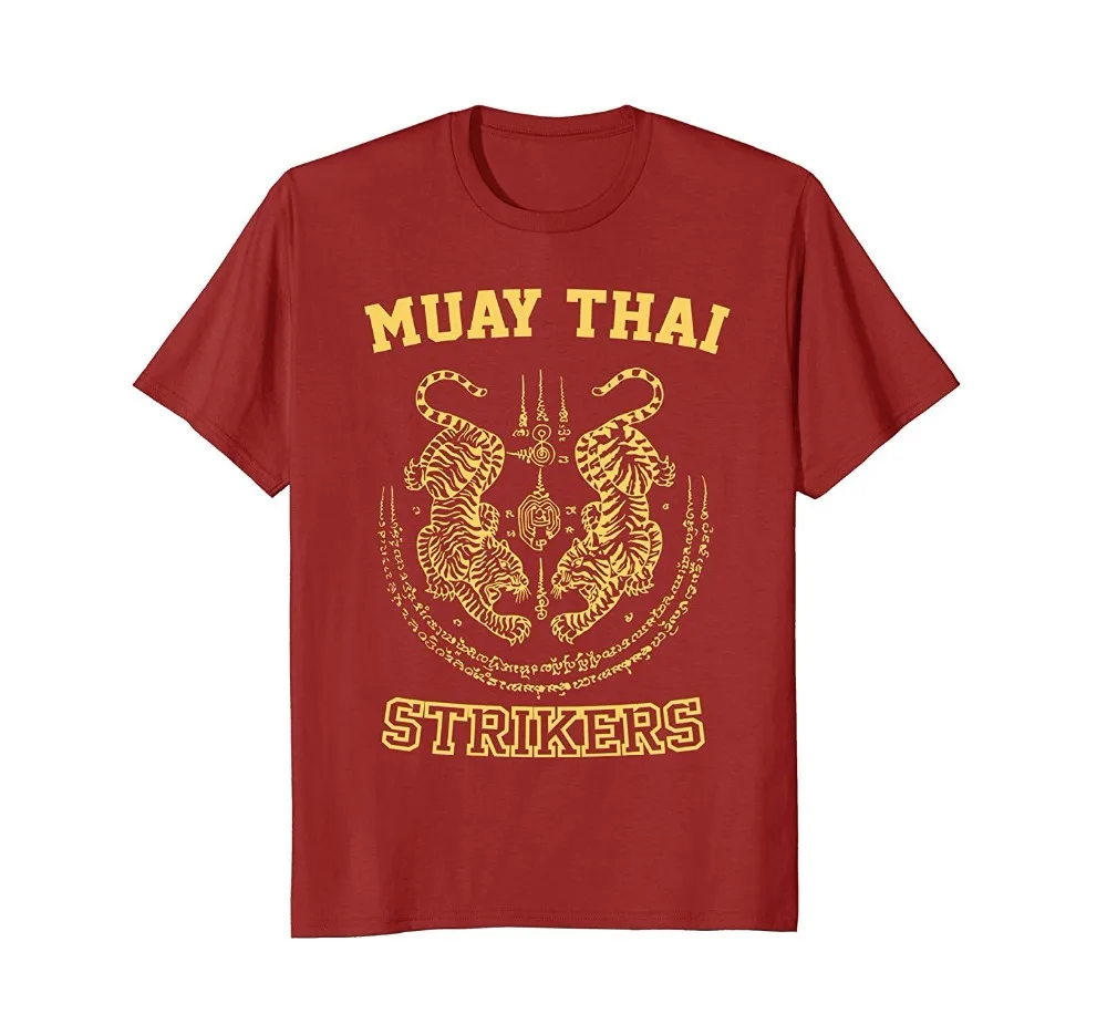 Muay Thai Kickboxing Fighter T-Shirt Yellow Gold hot 2019 Summer Men'S T Shirt Fashion Summer Short Sleeve Cotton Custom