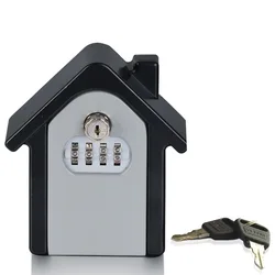 Heavy Duty Wall Mounted Key Safe Box 4-Digital Password Lock Spare Keys ID Cards Hidden Storage Case Organizer For Home Hotel