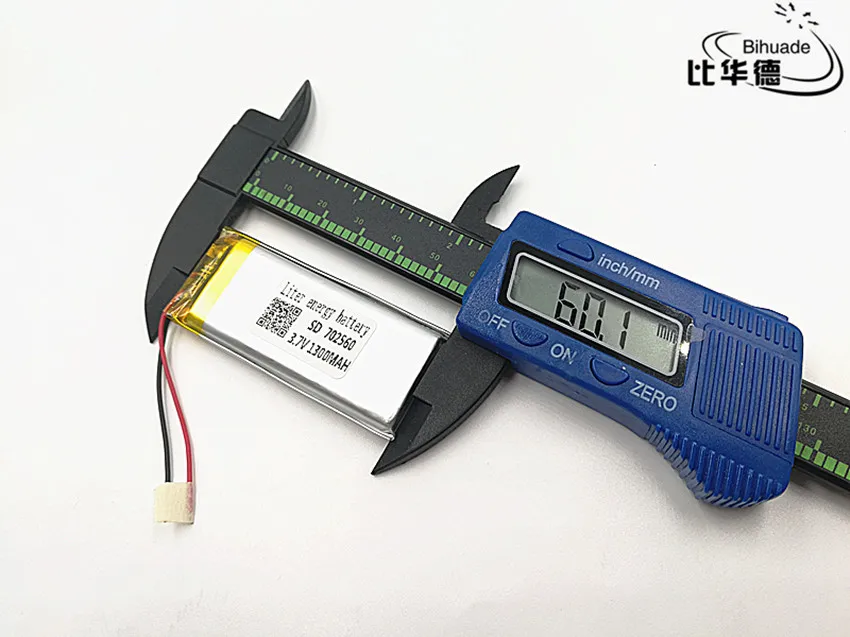 3.7 V 1300 MAh 702560 Lithium Polymer Li-Po Li Ion Baterai Isi Ulang Sel untuk Mp3 MP4 MP5 GPS