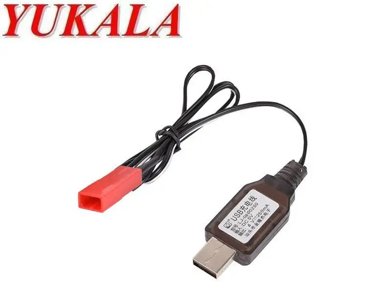 YUKALA 6V USB charger cable for 6V Ni-CD/6V Ni-MH rechargeable battery with JST-2P 2pcs/lot