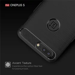 Oneplus 5 One Plus 5T etui ze szczotkowanego włókna węglowego miękkiego silikonu TPU skórzane etui plecki zamykane etui na telefon do Oneplus 5 One Plus 5T Oneplus5