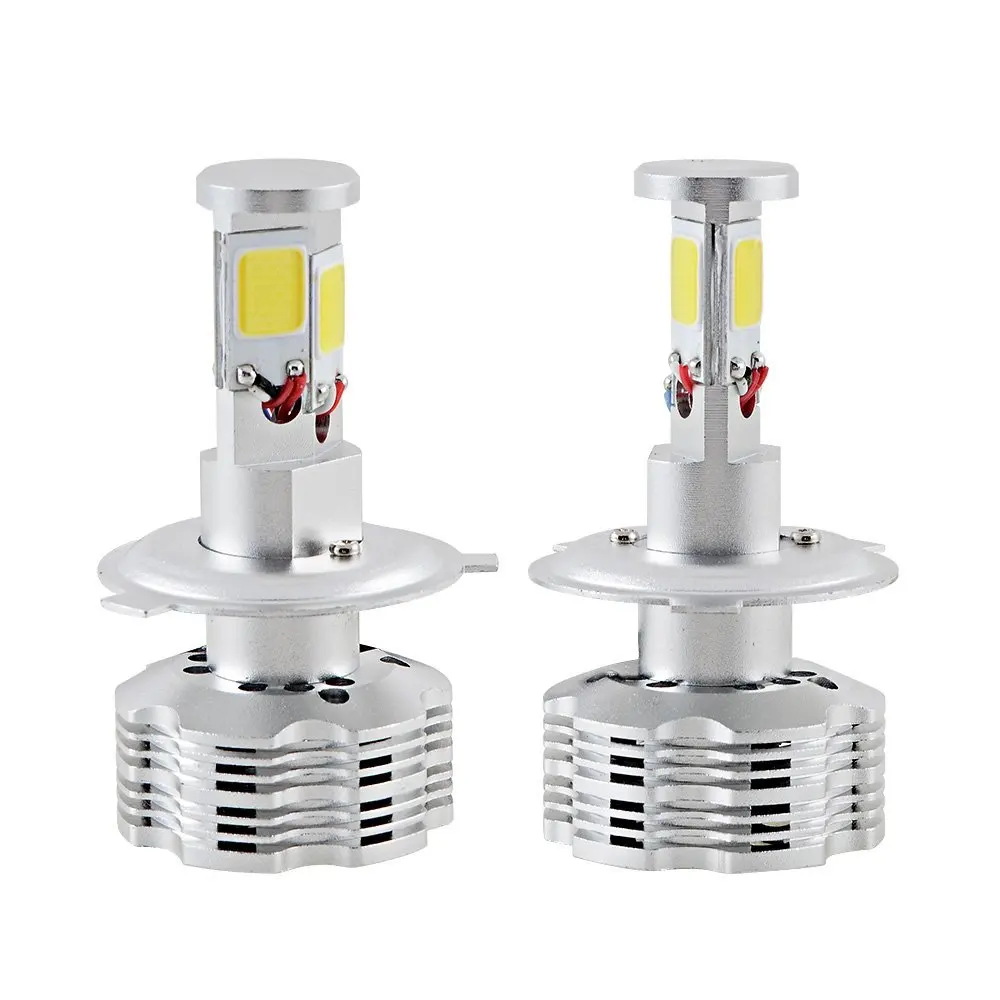 2x12V H4 Hi/Lo LED Faro Bombillas Alquiler LED 120W 12000Lm LED lampara con la viruta del COB para el coche vehiculo NO CANBus