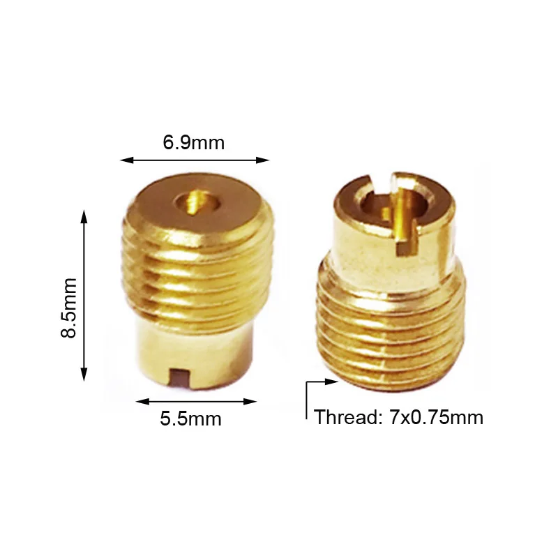 Carb carburettor Air Jet 7mm Main Jet  7x0.75mm for Kawasaki Keihin FCR  WH100T SCR-100CC Motorcycle Carburetor Jet Size 152-200