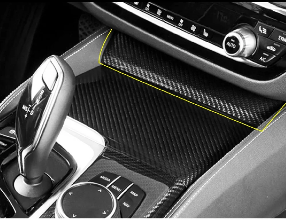 Real Carbon fiber For BMW NEW 5 Series G30 530 2017 2018 Car Cup Holder Up Decoration Panel Cover Trim Accessories