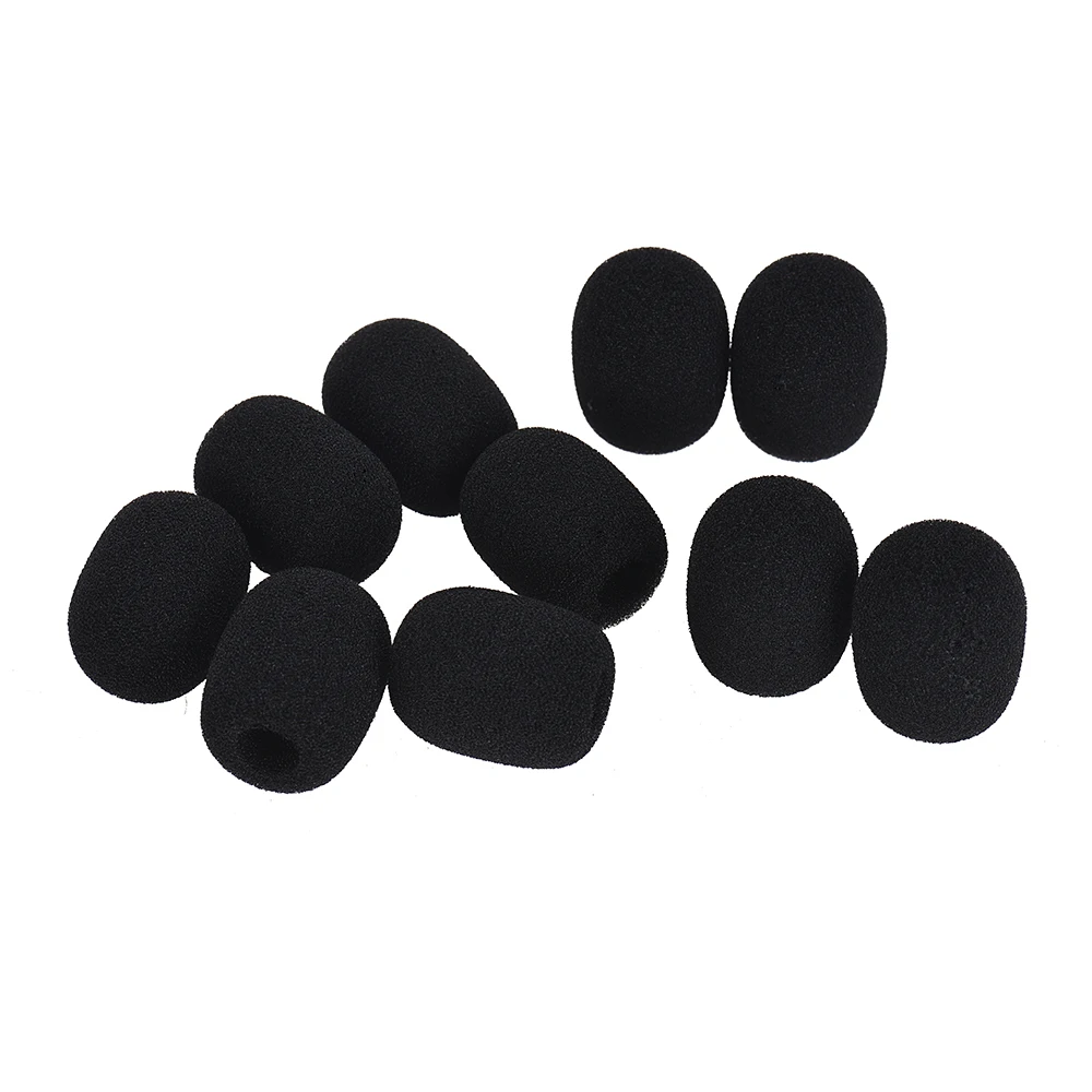 Immagine 7: Mini Mikrofon Parabrezza Risvolto Cuffia Microfono Microfono Copertura in schiuma Nero Confezione da 10