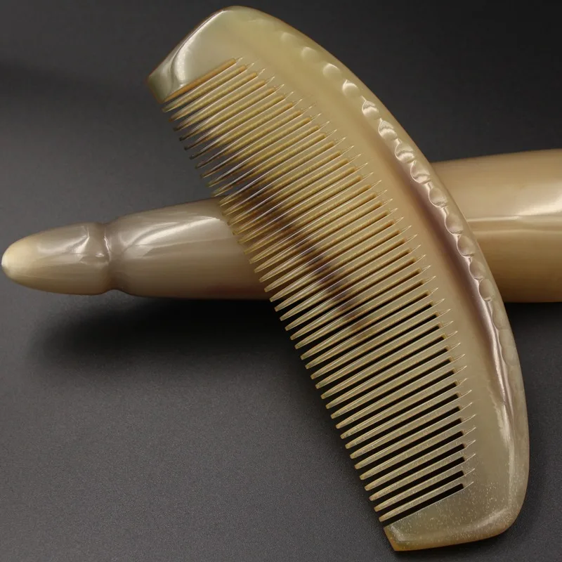 Hairbrush Or Natural Anti Static Buffalo Horn Comb Hair Care Prevent Loss Massage Brush Straight Combs Gift Portable Hot Sale