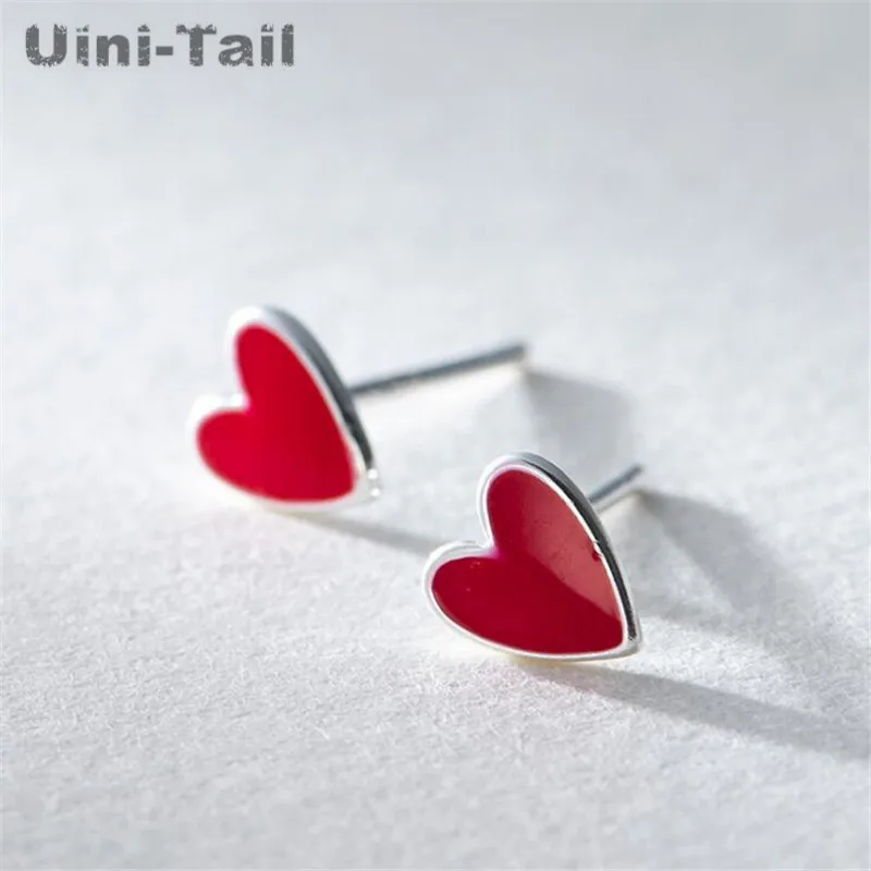 925 sterling silver heart earring wholesale temperament compact Korea mini personality simple student wild earrings high quality