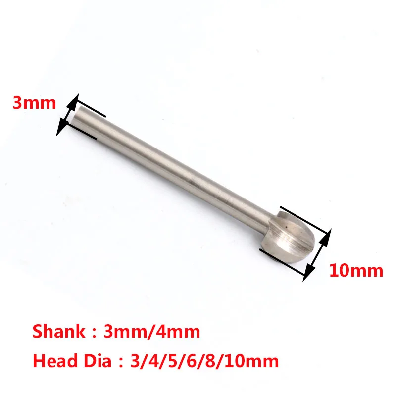 1pc 3-10mm White Steel Wood Milling Cutter Woodworking Root Carving Electric Tools Rotary Accessories Dremel Drilling Bit Carved