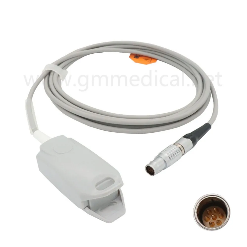 

Reusable Adult Finger Clip Spo2 Sensor, L=3M 7Pin Male FGG.1B Probe Compatible With Invivo M*, Masimo Tech