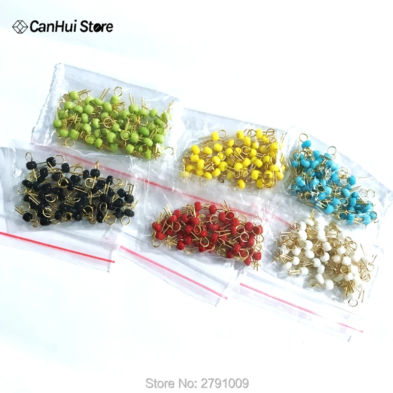 300PCS Six colors*50 PCB Board Test Beads Points Gold Plated Ceramic  Loop  Circuit  Test Needle Test Ring White Black Red Blue