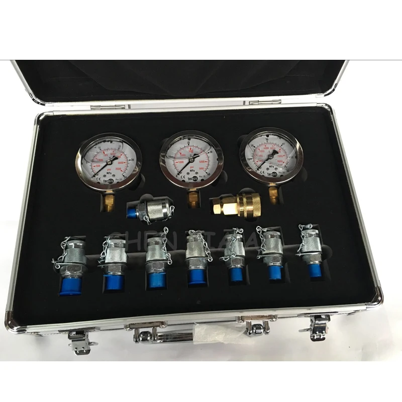 Manometri idraulici portatili Test della pressione dello scavatore Kit di prova della pressione idraulica dell'escavatore per il tester idraulico dell'escavatore
