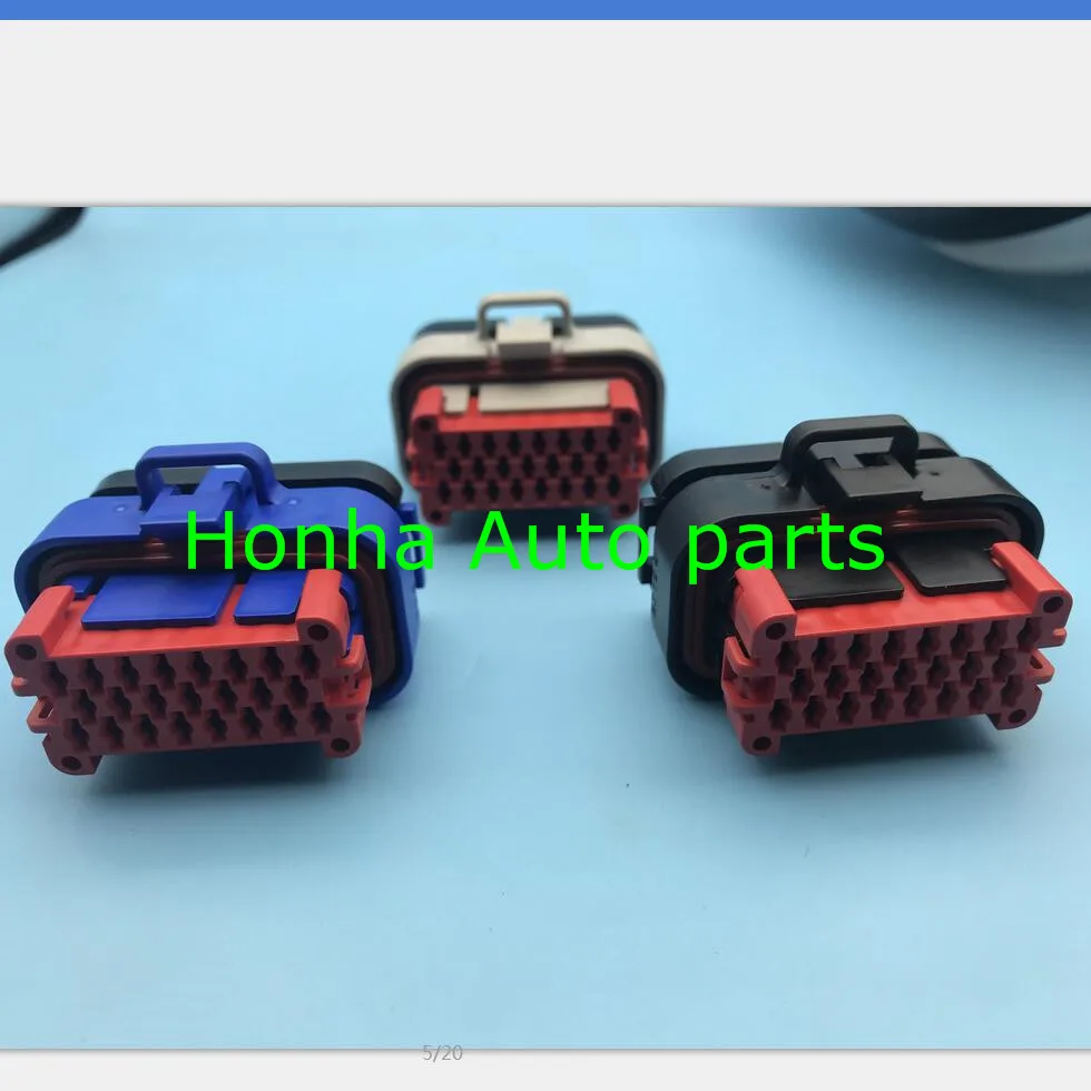 

1/2/5/10 шт. Tyco AMP 23-контактный автомобильный электрический провод ЭБУ Водонепроницаемый гнездовой разъем 770680-1 с черным, серым и синим цветом