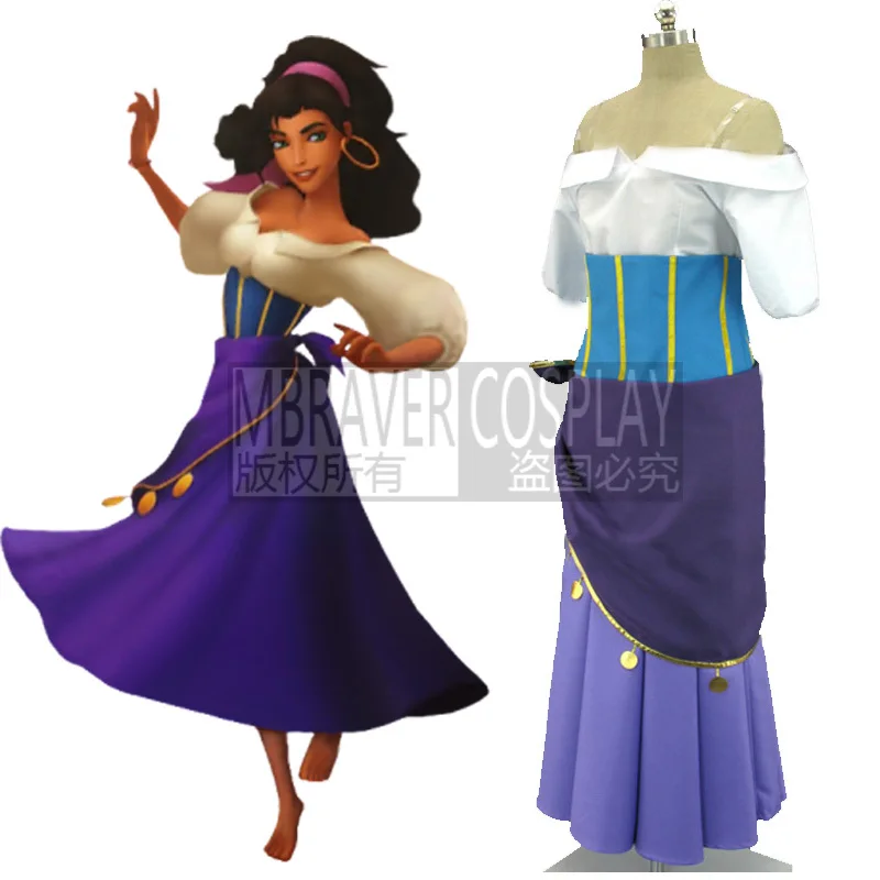 2018 THE HUNCHBACK OF NOTRE DAME Esmeralda Cosplay Costume Dress Halloween