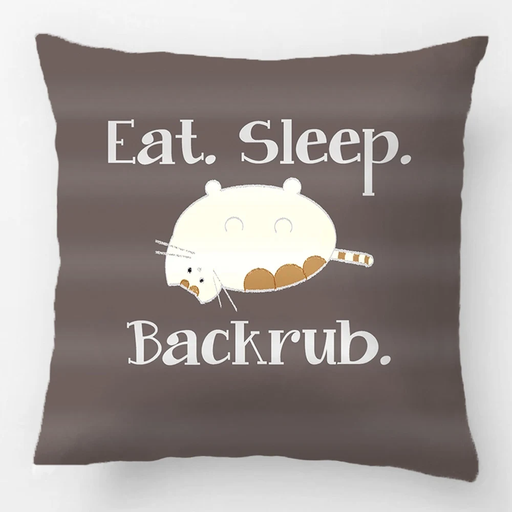 Eat. Sleep. Backrub. Wedding Decorative Cushion Cover Pillow Case Customize Gift High-Quility By Lvsure For Sofa Seat Pillowcase