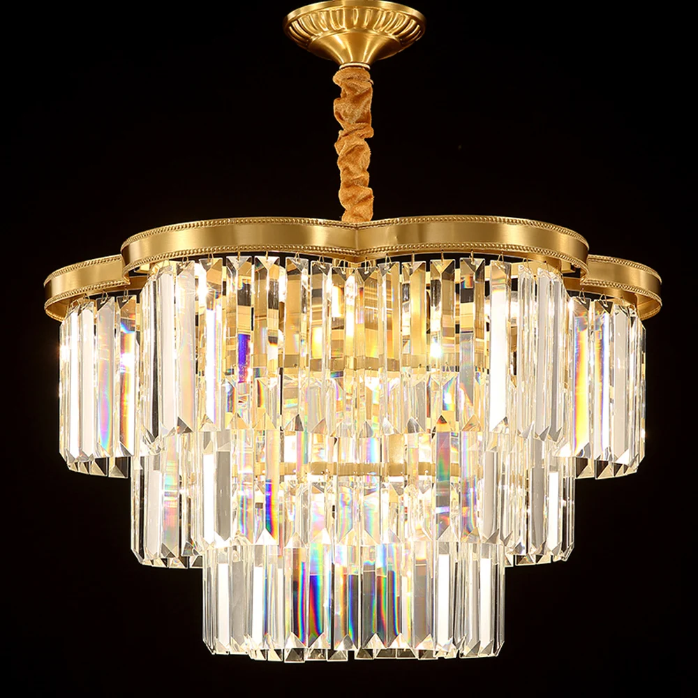 new design 3 layers crystal chandeliers modern lighting AC110V 220V lustre cristal dinning room living room lamp