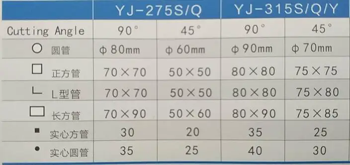 YJ-315Q pneumatic metal circular sawing machine cutting machinery tools