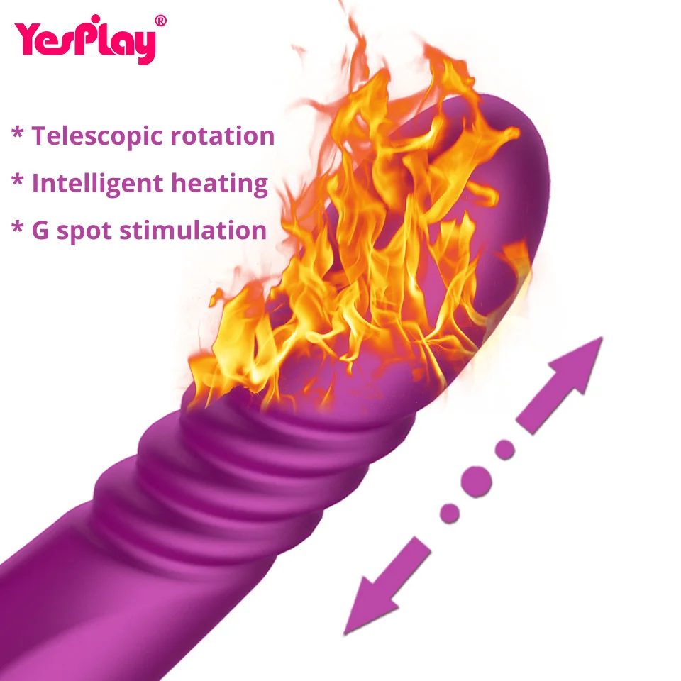 New Dildo Vibrator Automatic Telescopic Rotation Heating 10 Speeds Vibration G-spot Clitoris Vaginal Massage Sex Toys for Women