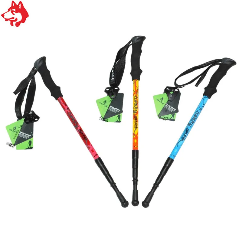 Factory price Jungle King hiking poles Anti-Shock carbon fiber body outdoor camping hiking alpenstock skiing trekking stick