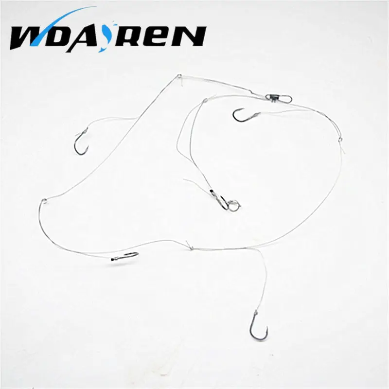 WDAIREN 2Pcs String Hook Explosion Fishhooks Carbon Steel Bait Holder Fishing Hooks Set 5# 6# 7# 8# 9# 10# 12# 15#