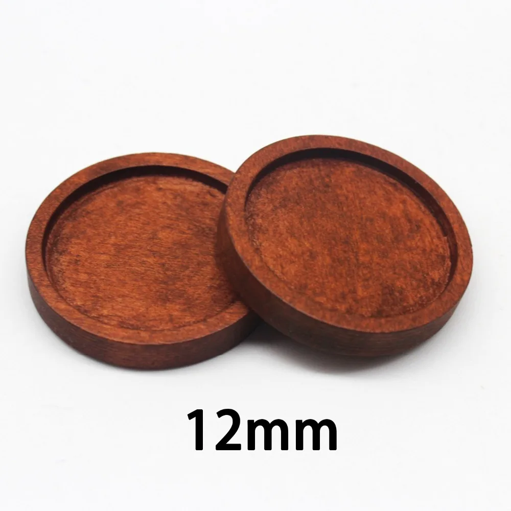 10pcs Natural wood Cabochon 12/15/20/25/30mm Base Bezel Cameo Blank Settings DIY Cabochons For Jewelry Pendant Making Components