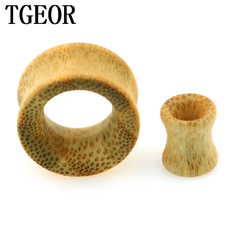 hot new arrive high quality 1pair gauges original bamboo hole double flare ear tunnel free shipping