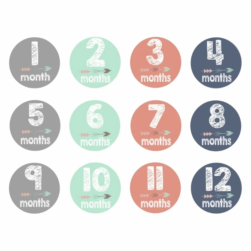 New Baby Pregnant Women Monthly Photograph Stickers Month 1-12 Milestone Sticker MAY29-A