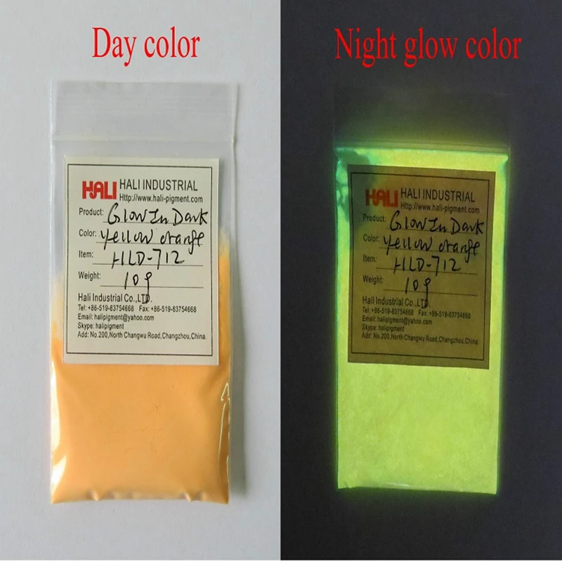 Luminous powder photoluminescent pigment fluorescent pigment glow in dark pigment 1lot=10colors 10gram per color.