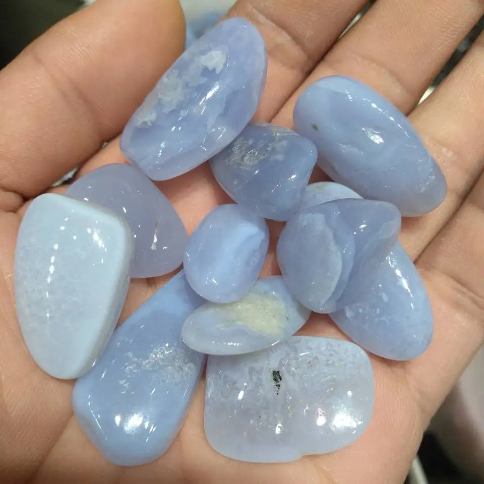 Natural Blue Agate Quartz Crystal Stone Gravel Specimen Fish Tank