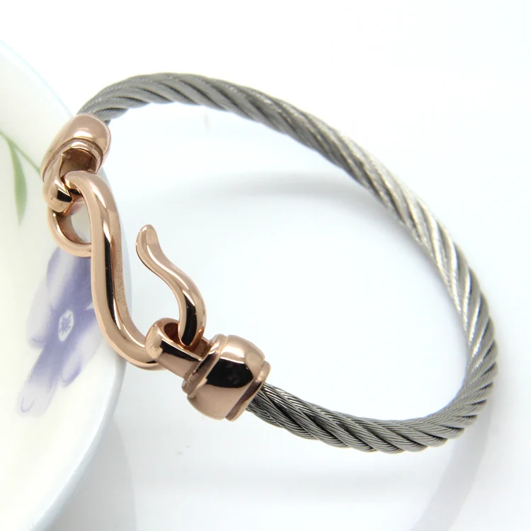 Two-Color Titanium Steel Bracelet Hooks Fashion Jewelry Infinity Love Charm Bracelets & Bangles For Women image 3