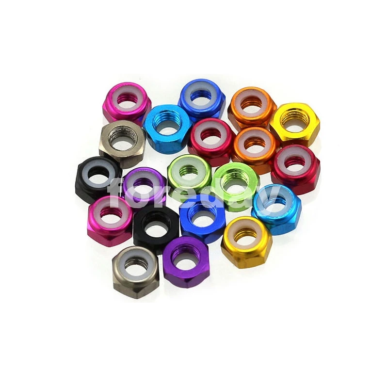 20 sztuk M2 M3 M4 M5 nowy kolor nylonowa wkładka Self-Lock nakrętka zabezpieczająca z aluminium nakrętki zabezpieczające nowy HQ 2 MM 3 MM 4 MM 5 MM utleniania * BT813-856