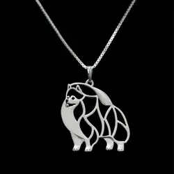 Hot Sale Lovers Jewelry Metal Pomeranian Necklaces Women's Alloy Dog Pendant Necklaces Drop Shipping