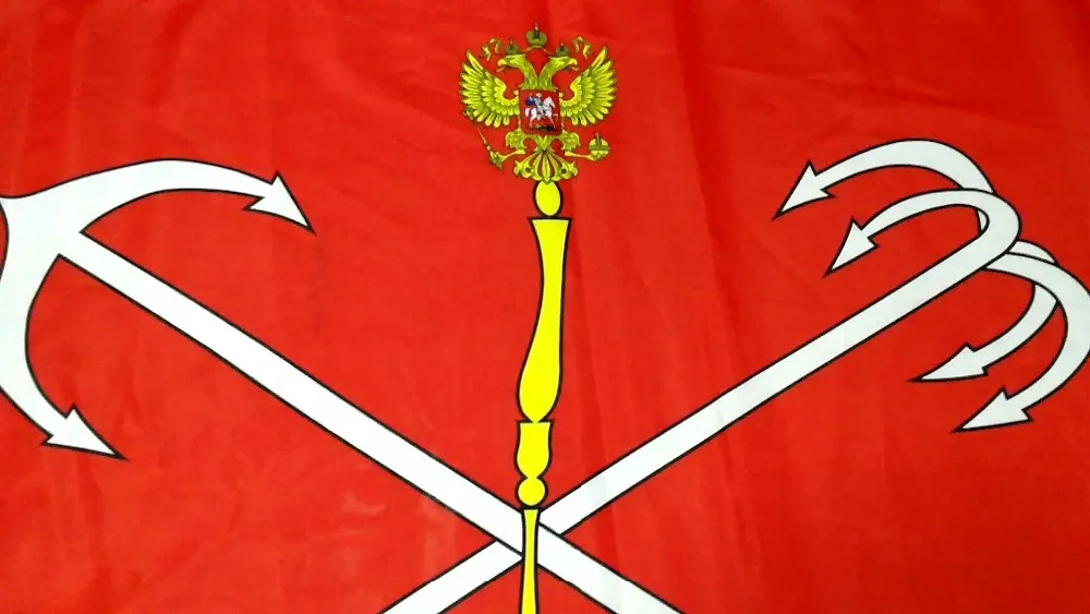 johnin 90*135cm russian federal cities gold scepter St Petersburg flag