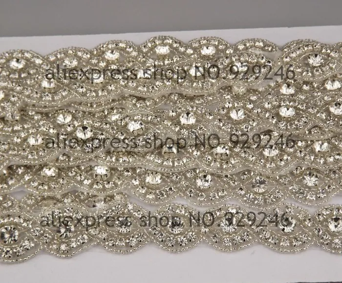 5 yards/lot wholesale clear white crystal rhinestone chain for bridal wedding decoration 8-shape strass trims for dress belts