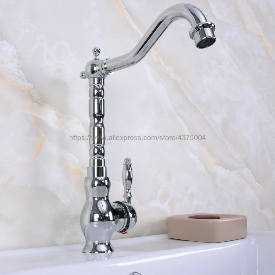 Deck Mount Chrome Bathroom Basin Faucet Shower Bath Faucets Vanity Vessel Sinks Mixer Tap Cold And Hot Water Tap Nnf933