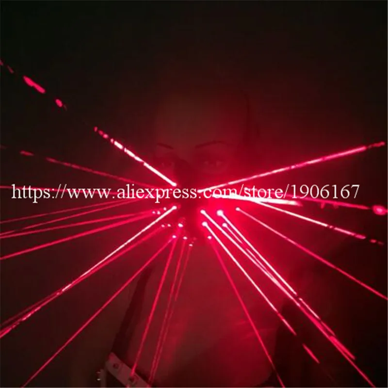 New Design Red Laser Mask Women Luminous Light Up Bra Clothes Sexy Lady Dance Costume For Laser Show Party Supplies