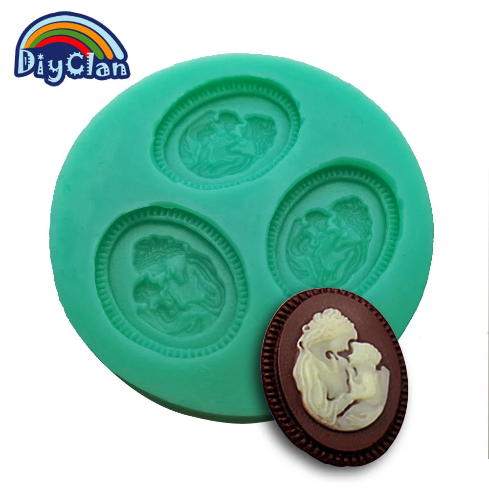 Mother\'s Day silicone molds for cake decorating fondant mold mother and son sugar craft chocolate candy mould kitchen F0585MZ35