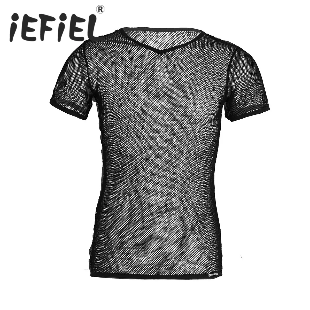 Sexy Male Mens Mesh See Through Clubwear Tank Vest T-Shirt Fashion Sexy Mesh T-shirt Gym Training T Shirt for Summer Daily Wear
