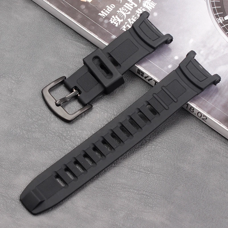 

High quality black silicone rubber strap for PRG-130YPRW-1500YJ sports waterproof men's watch strap watch accessories