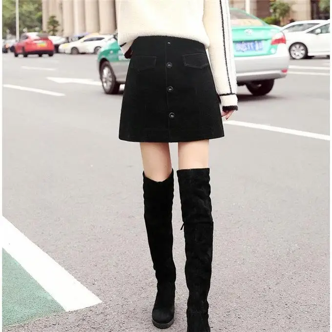 Autumn and Winter Warm Women Skirts 2019 Newest Winter Female High Waist Skirt Casual Above Knee, Mini Women Skirts