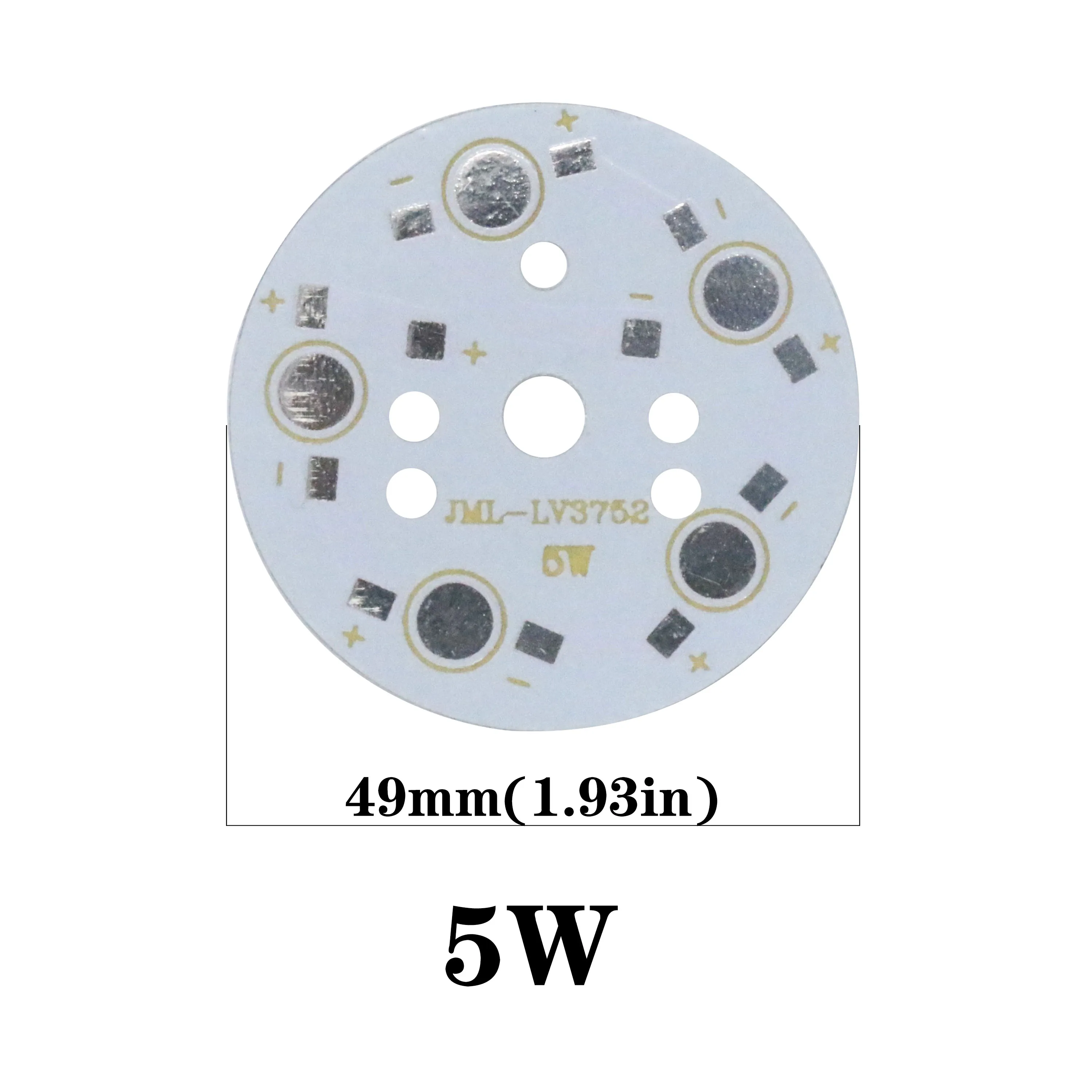 Base en aluminium pour dissipateur thermique, 5 pièces, 1W 3W 5W 7W 9W 12W 15W 18W 20W 24W 45W