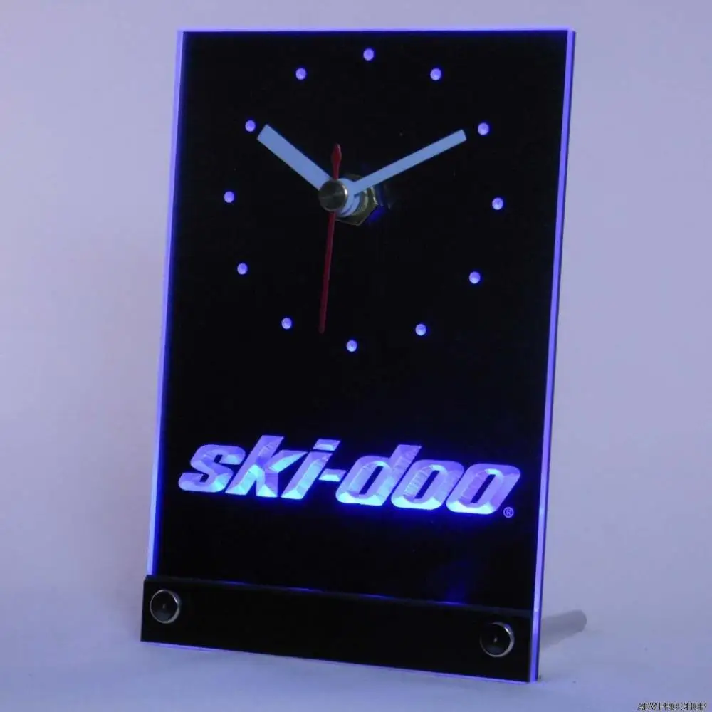 tnc0174 ski-doo Snowmobiles Table Desk 3D LED Clock