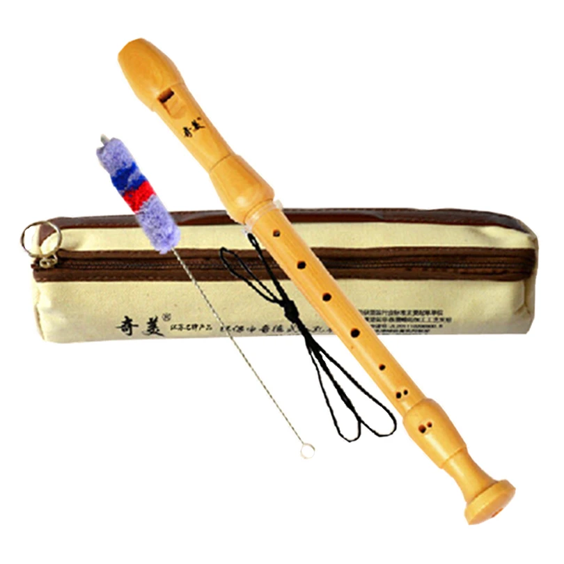 QiMei High Quality 8-Hole German Alto Wooden Recorder Environmental Grade Wooden Clarinet F Key flute musical instrument