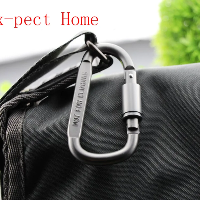 300pcs/lot 8cm Aluminum Carabiner D-Ring Key Chain Clip Camping Keyring Snap Hook Outdoor Travel Kit