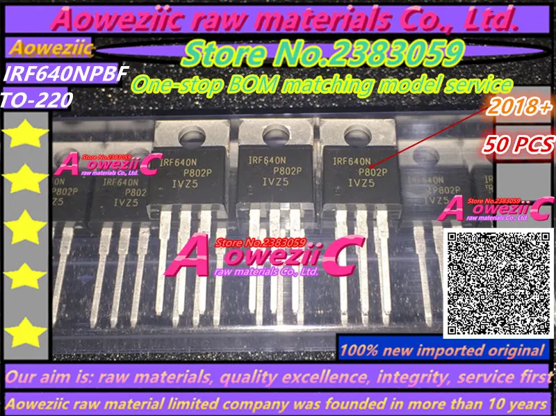 Aoweziic 2021+   50pcs  100%New Imported Original  IRF640N IRF640NPBF TO-220  N-Channel MOSFET 200V 18A