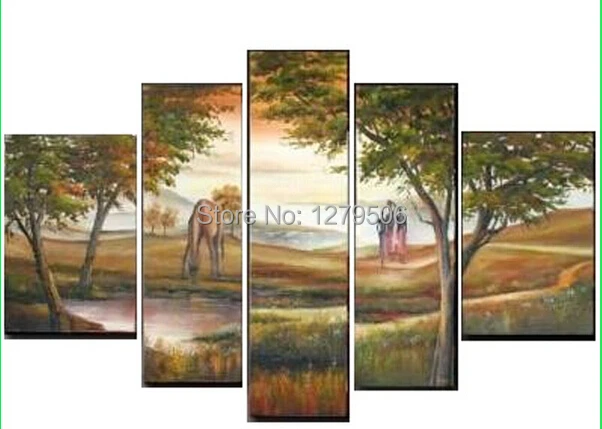 

100% Handmade Large Canvas Wall Art Oil Painting On The Wall Landscape Picture Home Deocr Paintings Animated Animals