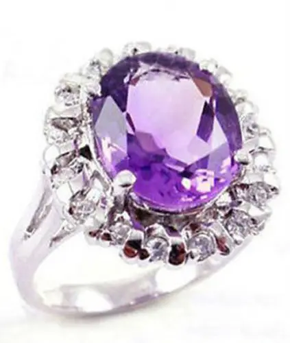 

Beautiful silver plate purple zircon Ring 7 8 9 #watch wholesale Quartz stone CZ crystal