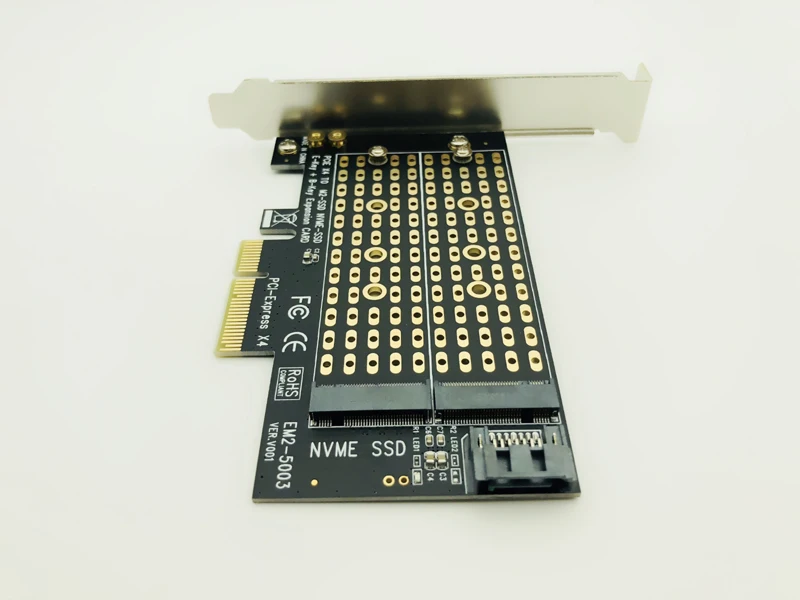 M.2 NVMe SSD NGFF TO PCIE X4 Adapter M Key B Key Dual Interface Card Support PCI Express 3.0 2230 2242 2260 2280 Size M2 SSD NEW
