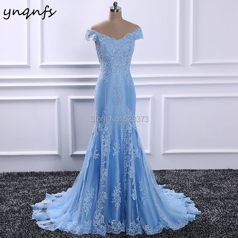 YNQNFS MD273 Special Occasion Elegant Mermaid Mother of the Bride Lace Dresses V Neck Robe de Soiree 2019