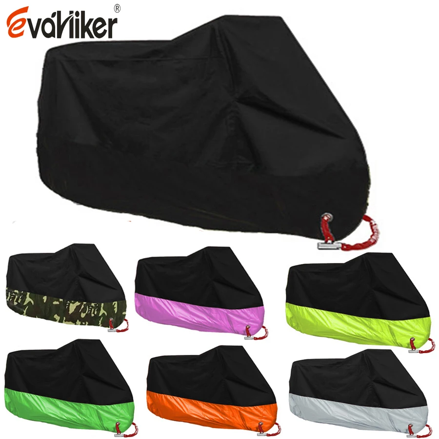 190D Motorcycle Cover Outdoor Uv Protector Scooter Cover Bike Waterproof Dustproof Moto Rain Cover Indoor Lock-holes Design